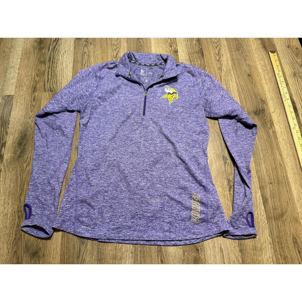 Nike Shirts Women Size M Purple Half Zip Pullover Dri-FIT Minnesota Vikings